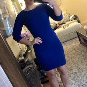 Royal Blue Dress - 3/4 Sleeve